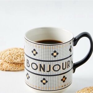 NWT Anthropologie Bonjour Mug
